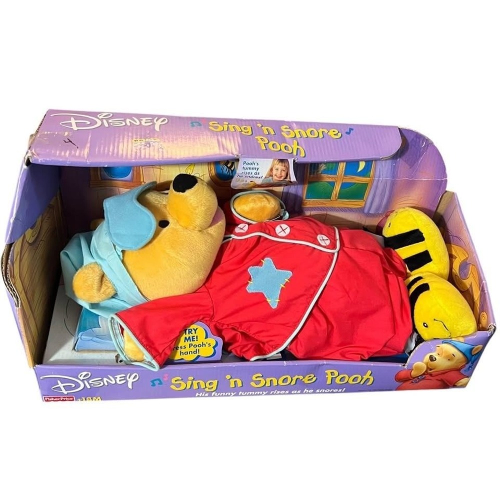 NOS Sing 'N Snore Pooh – Fisher Price 1998 Animated Plush – New Old Stock